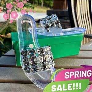 Lauren Larraine 8.5 Sandals flat Nordstroms Jade blingy Flat Shoes Slides New